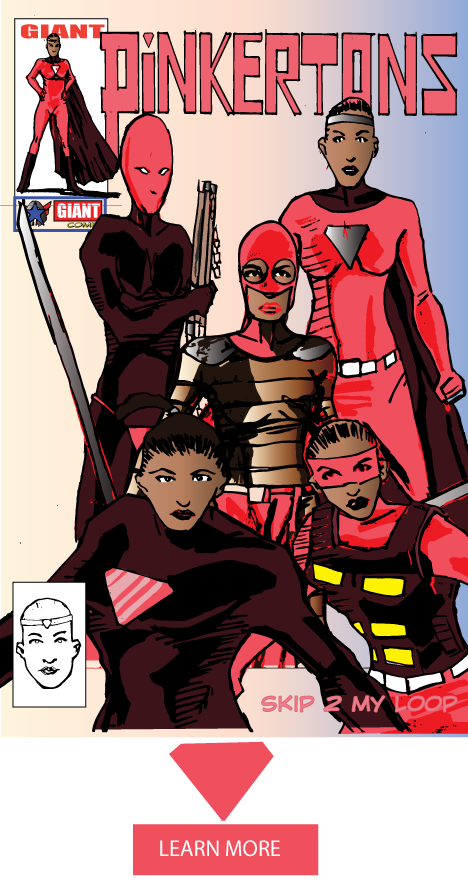 COLOR IMAGE OF BLACK FEMALE Superheros PINKERTONS first issue comic cover GIANTCOMIX