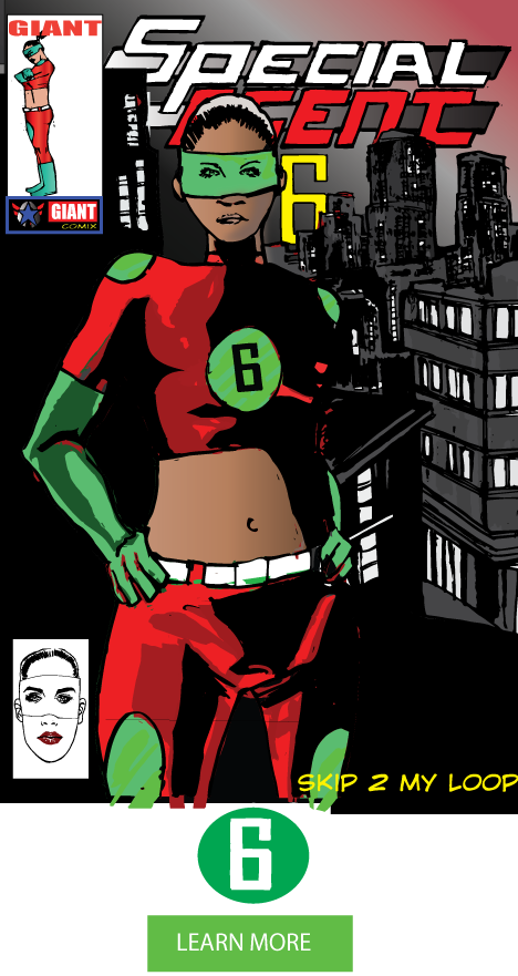 COLOR IMAGE OF BLACK FEMALE SUPERHERO SPECIAL AGENT 6  FIRST ISSUE COMIC COVER GIANTCOMIX